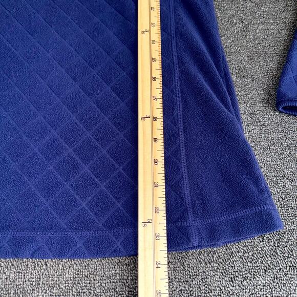 Columbia Quilted Fleece Top Women’s Medium Blue Long Sleeve Quarter Zip Pullover - Picture 6 of 8